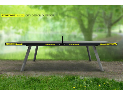 Теннисный стол City DESIGN для улицы (встроенная сетка, графит)